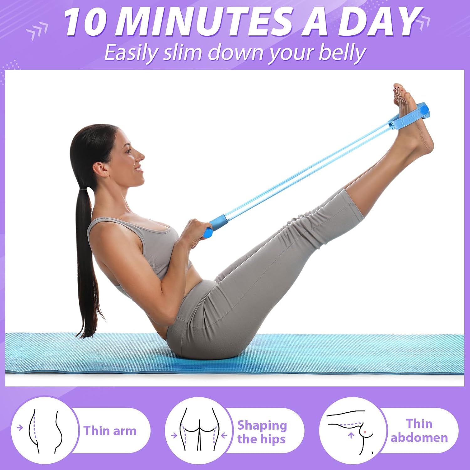 ‼️may be missing items‼️Soulchen 9/12 Pcs Resistance Bands with Handles 6 Tube Elastic Pedal Ankle Puller Rope Fitness Multifunction Yoga Tension Equipment Stretching Bands for Abdomen Waist Arm Leg Slimming Training